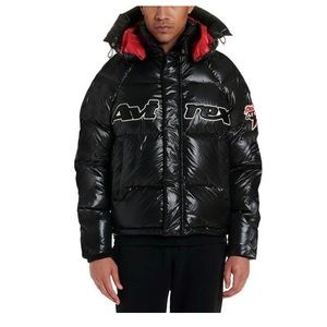 Avirex Mens All-Star Hooded Parka Jacket AVF201O50-001 Jet Black